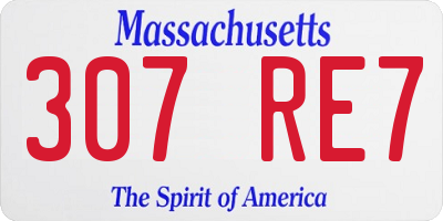 MA license plate 307RE7