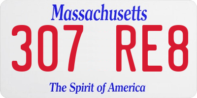 MA license plate 307RE8