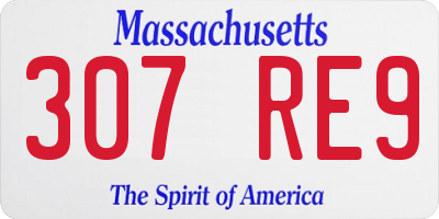 MA license plate 307RE9