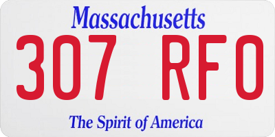 MA license plate 307RF0