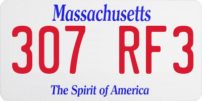 MA license plate 307RF3