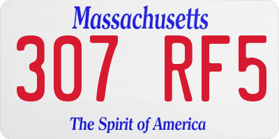 MA license plate 307RF5