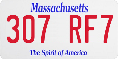 MA license plate 307RF7