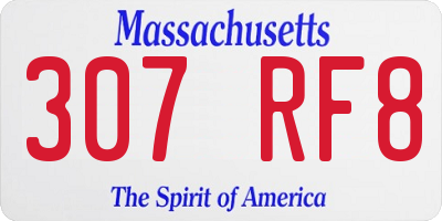 MA license plate 307RF8