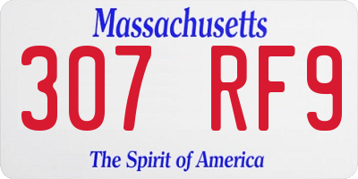 MA license plate 307RF9