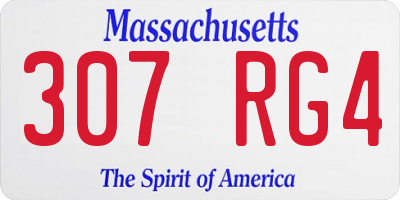 MA license plate 307RG4