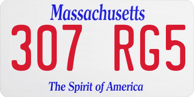 MA license plate 307RG5