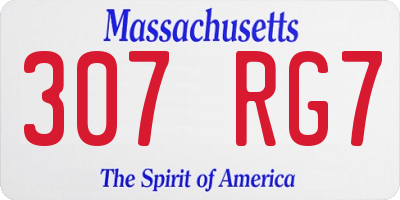 MA license plate 307RG7