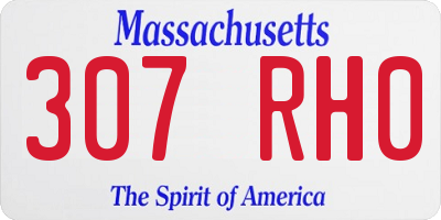 MA license plate 307RH0