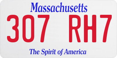 MA license plate 307RH7