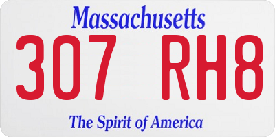 MA license plate 307RH8