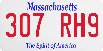 MA license plate 307RH9