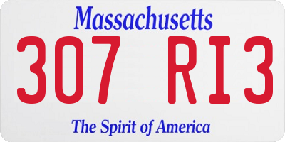 MA license plate 307RI3
