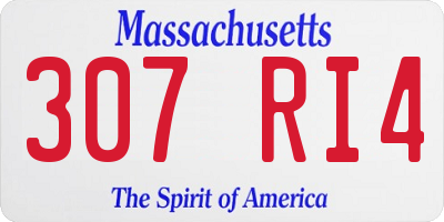 MA license plate 307RI4
