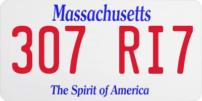 MA license plate 307RI7