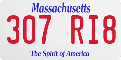 MA license plate 307RI8
