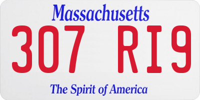 MA license plate 307RI9