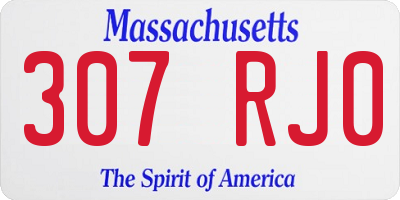 MA license plate 307RJ0
