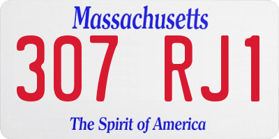 MA license plate 307RJ1