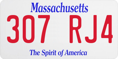 MA license plate 307RJ4