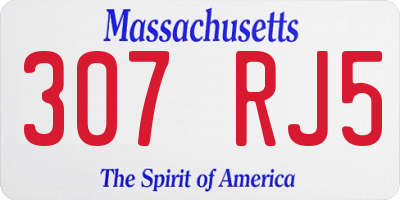 MA license plate 307RJ5