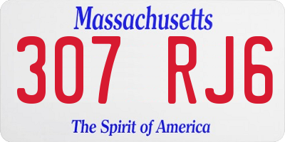 MA license plate 307RJ6