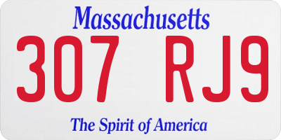 MA license plate 307RJ9