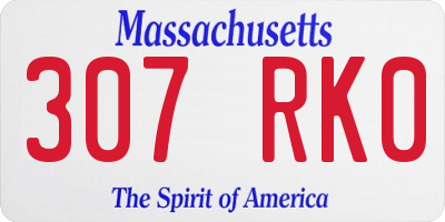 MA license plate 307RK0