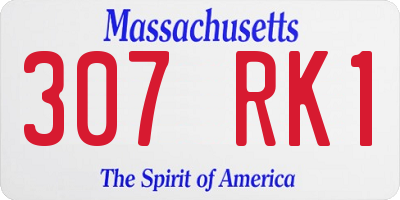 MA license plate 307RK1