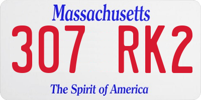 MA license plate 307RK2