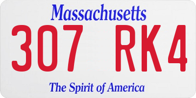 MA license plate 307RK4