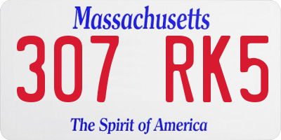 MA license plate 307RK5