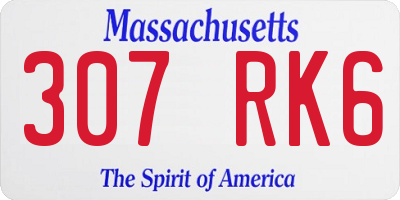 MA license plate 307RK6