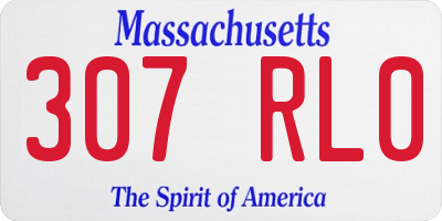MA license plate 307RL0