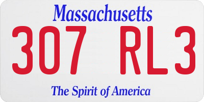 MA license plate 307RL3