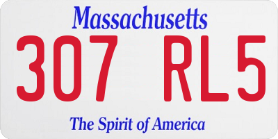 MA license plate 307RL5