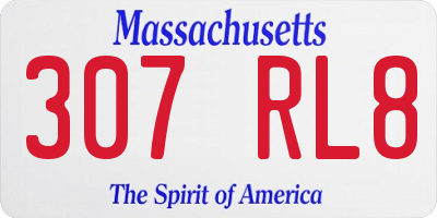 MA license plate 307RL8