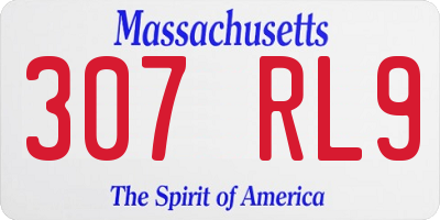 MA license plate 307RL9