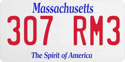 MA license plate 307RM3