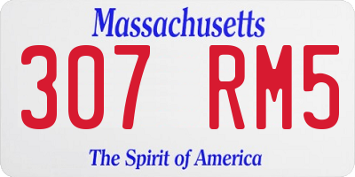 MA license plate 307RM5