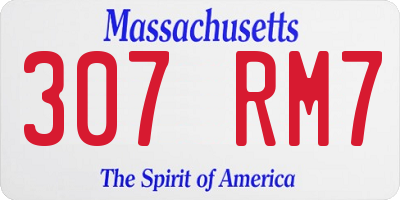 MA license plate 307RM7