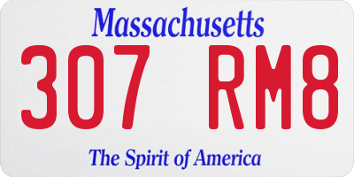 MA license plate 307RM8