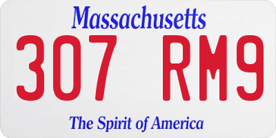 MA license plate 307RM9
