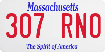 MA license plate 307RN0