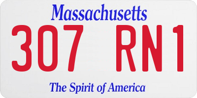 MA license plate 307RN1