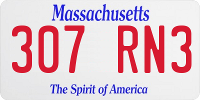 MA license plate 307RN3