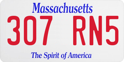 MA license plate 307RN5