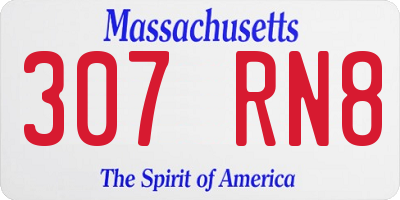 MA license plate 307RN8