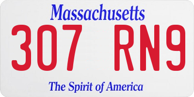MA license plate 307RN9