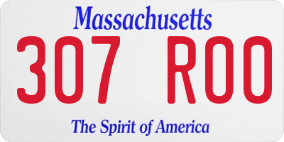 MA license plate 307RO0